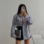 183716 TOPTAN ÇİZGİLİ GÖMLEK toptan bayan giyim
