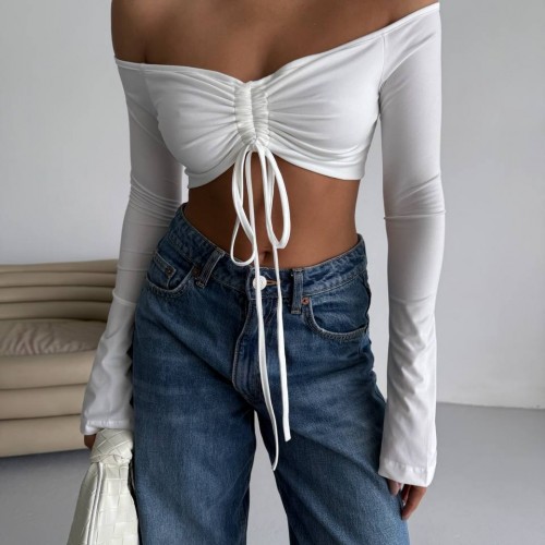 183738 TOPTAN BEYAZ CROP toptan bayan giyim