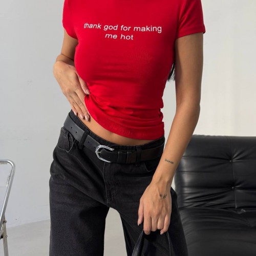 183795 TOPTAN KIRMIZI CROP toptan bayan giyim