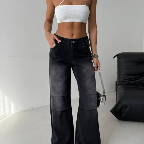 183803 TOPTAN SİYAH KOT PANTOLON toptan bayan giyim