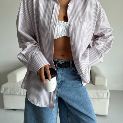 183813 TOPTAN MAVİ GÖMLEK toptan bayan giyim