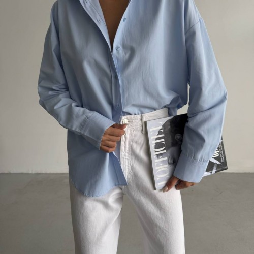 183828 TOPTAN BEBE MAVİ GÖMLEK toptan bayan giyim