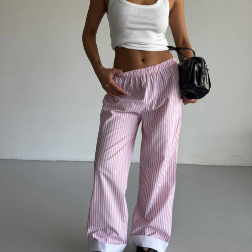 183832 TOPTAN ÇİZGİLİ PANTOLON toptan bayan giyim