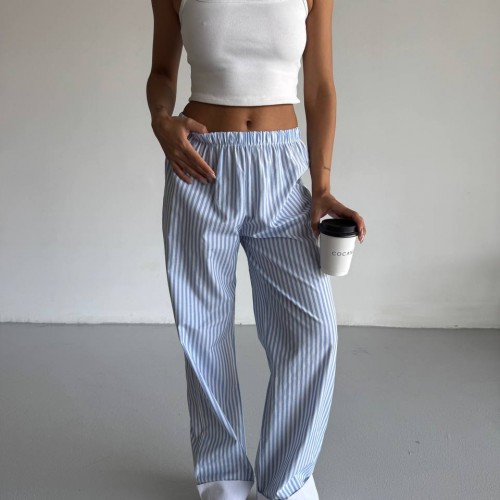 183834 TOPTAN ÇİZGİLİ PANTOLON toptan bayan giyim