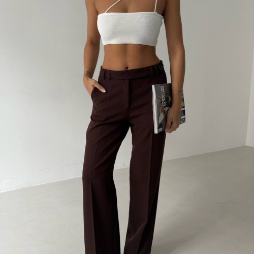 183837 TOPTAN KAHVE PANTOLON toptan bayan giyim