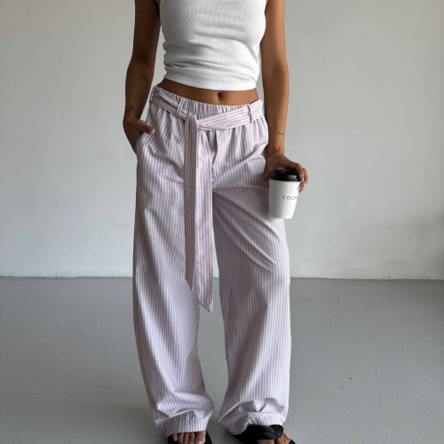 183840 TOPTAN ÇİZGİLİ PANTOLON toptan bayan giyim