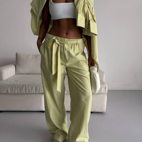 183841 TOPTAN ÇİZGİLİ PANTOLON toptan bayan giyim