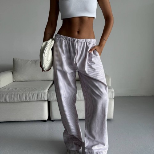 183845 TOPTAN ÇİZGİLİ PANTOLON toptan bayan giyim