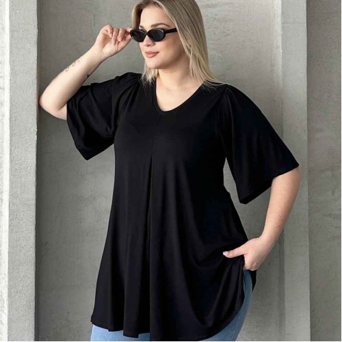 184033 TOPTAN SİYAH BLUZ toptan bayan giyim