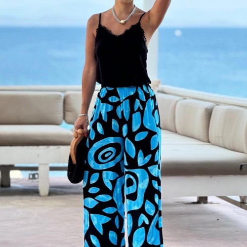 184076 TOPTAN DESENLİ PANTOLON toptan bayan giyim