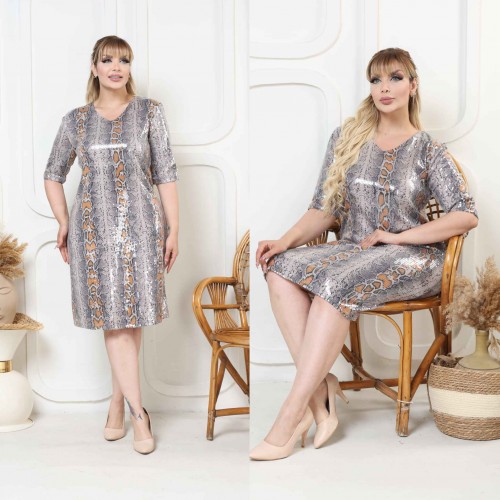 184077 TOPTAN DESENLİ ELBİSE toptan bayan giyim