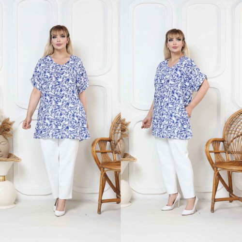 184083 patterned TUNIC toptan bayan giyim