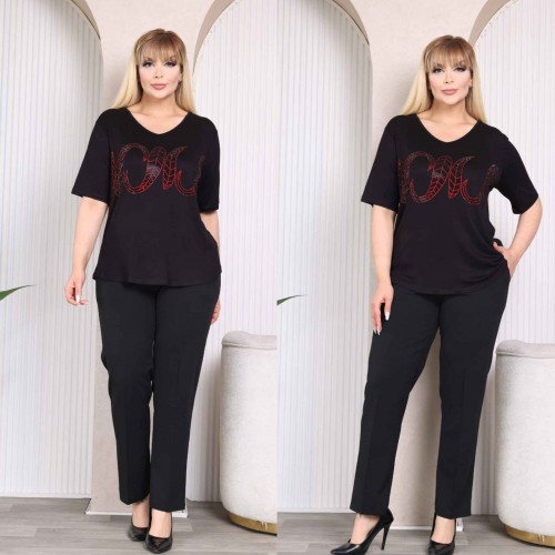 184087 TOPTAN SİYAH TSHIRT toptan bayan giyim