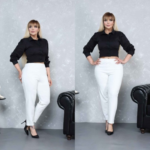 184089 TOPTAN BEYAZ PANTOLON toptan bayan giyim