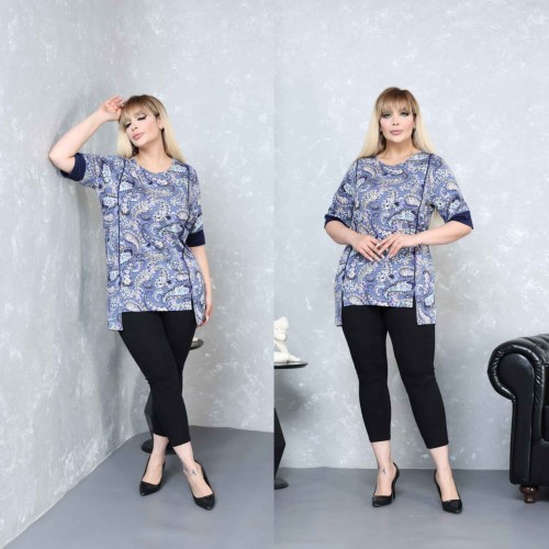 184092 TOPTAN DESENLİ BLUZ toptan bayan giyim