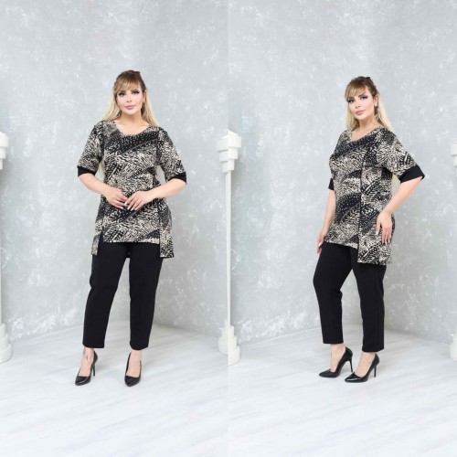 184093 TOPTAN DESENLİ BLUZ toptan bayan giyim