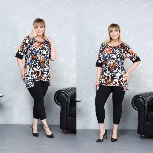 184094 TOPTAN DESENLİ BLUZ toptan bayan giyim