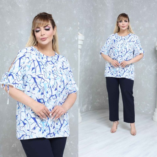 184107 TOPTAN DESENLİ BLUZ toptan bayan giyim