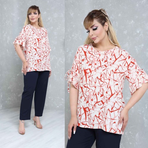 184108 TOPTAN DESENLİ BLUZ toptan bayan giyim