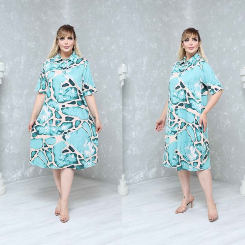 184109 TOPTAN DESENLİ ELBİSE toptan bayan giyim