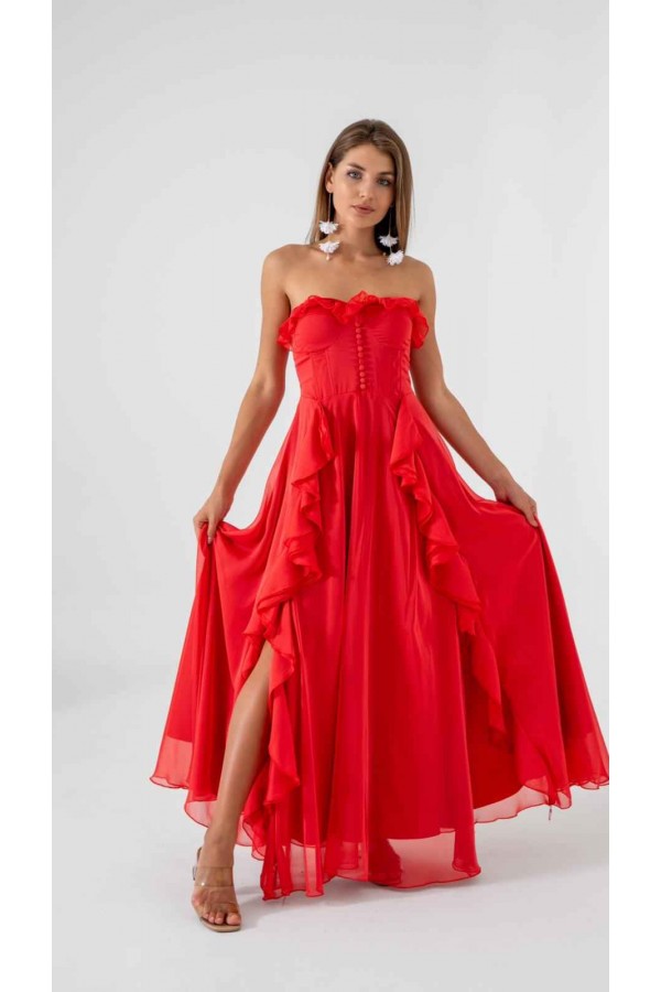 200000 красный Вечернее платье