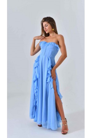 200003 bebe blue Evening dress