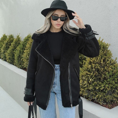 200147 TOPTAN SİYAH KABAN toptan bayan giyim