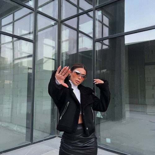 200158 TOPTAN SİYAH KABAN toptan bayan giyim