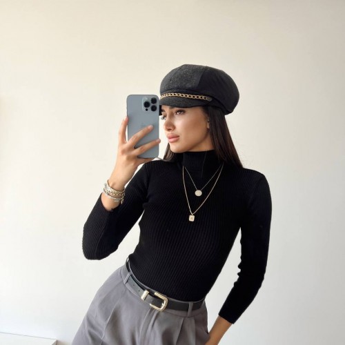 200170 TOPTAN SİYAH KAZAK toptan bayan giyim