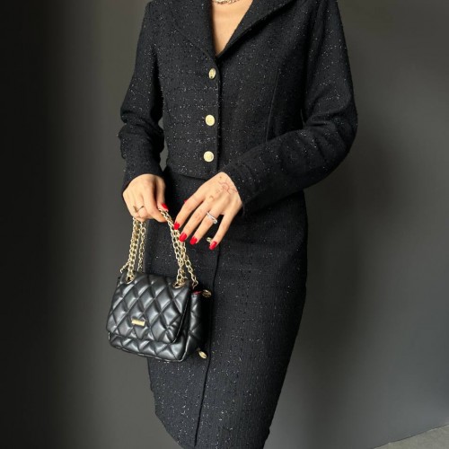 200359 TOPTAN SİYAH ETEK TAKIM toptan bayan giyim