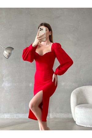 200439 красный Вечернее платье