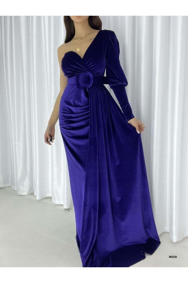 200441 темно-синий Вечернее платье