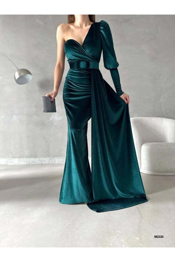 200442 Смарагдовий зелений Вечірня сукня