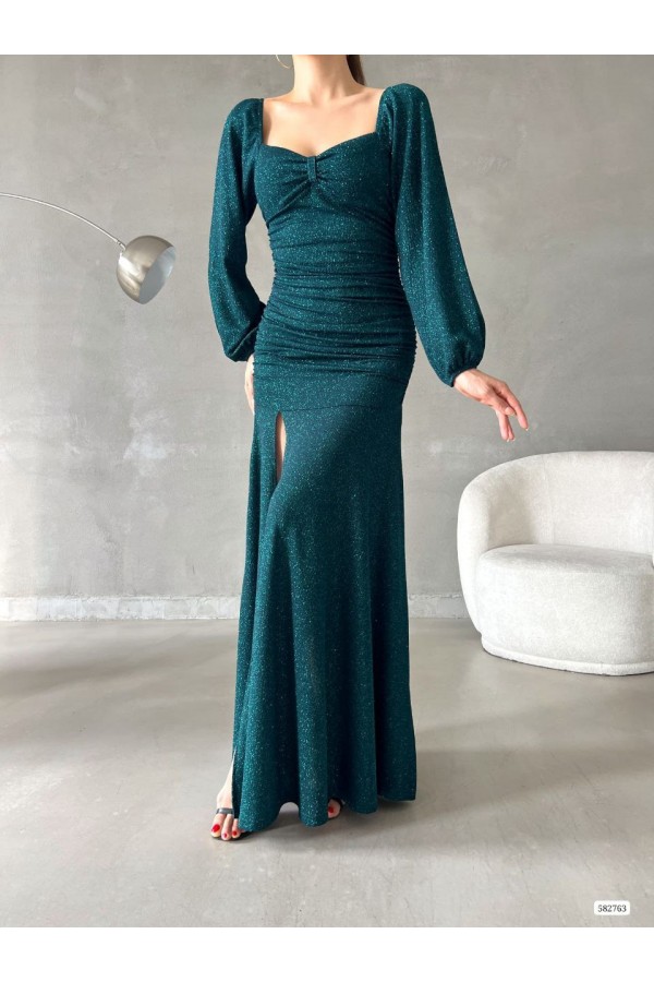 200459 Смарагдовий зелений Вечірня сукня