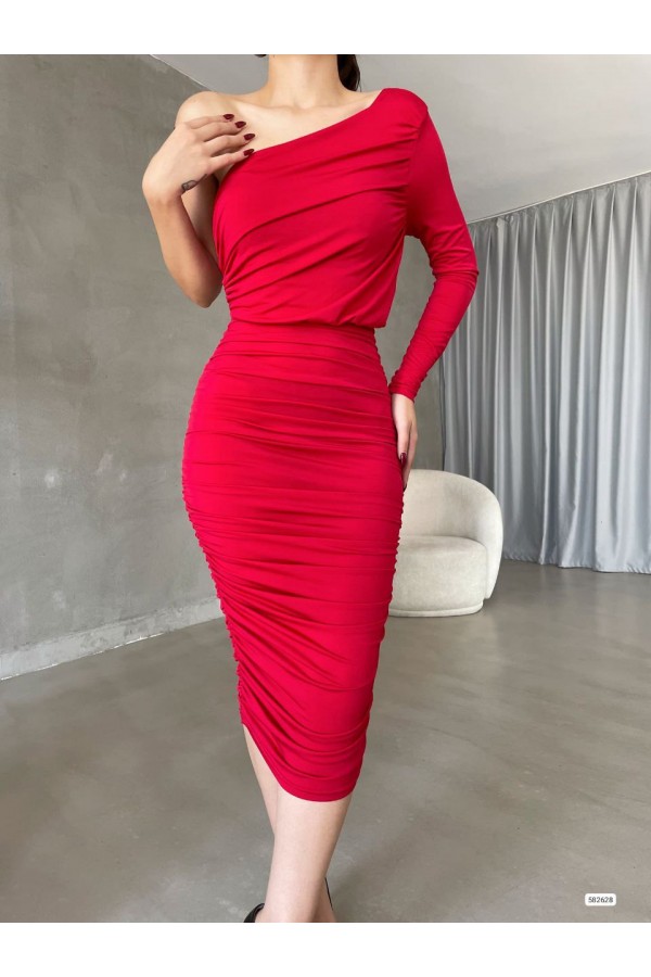 200521 red Evening dress