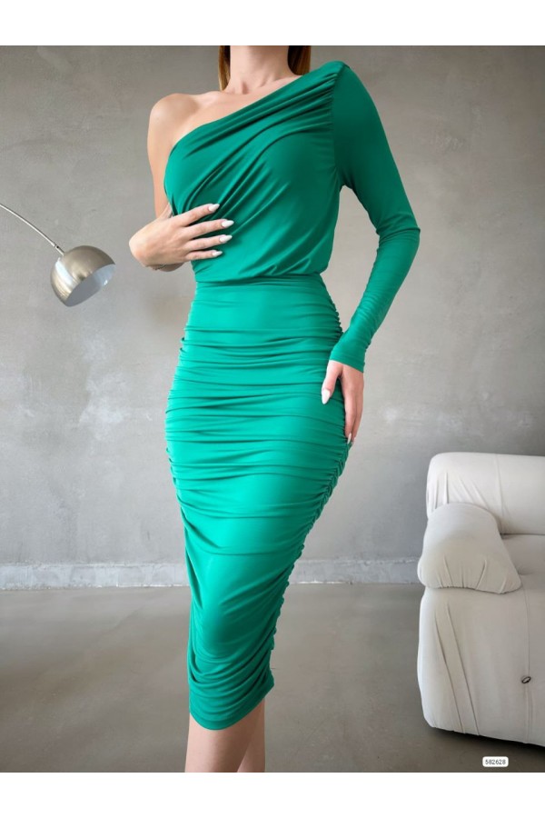 200523 Смарагдовий зелений Вечірня сукня