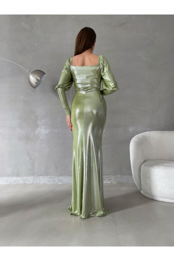200536 водно-зелений Вечірня сукня