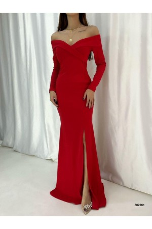200547 red Evening dress