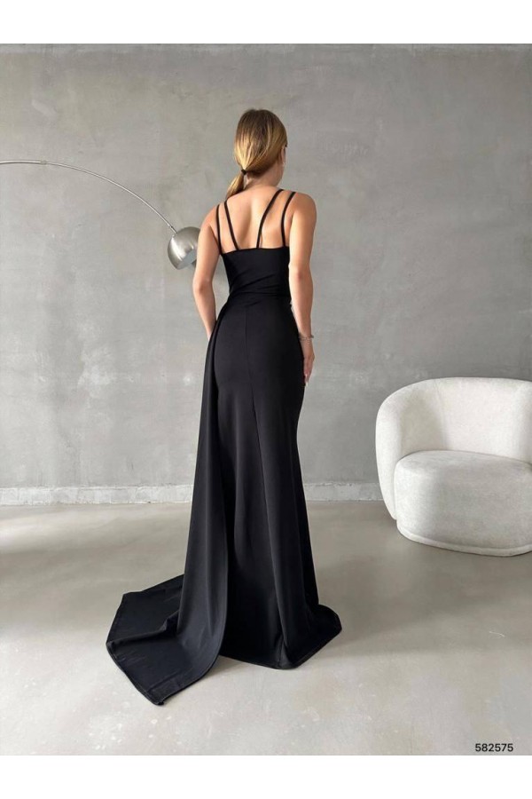 200558 أسود فستان المساء