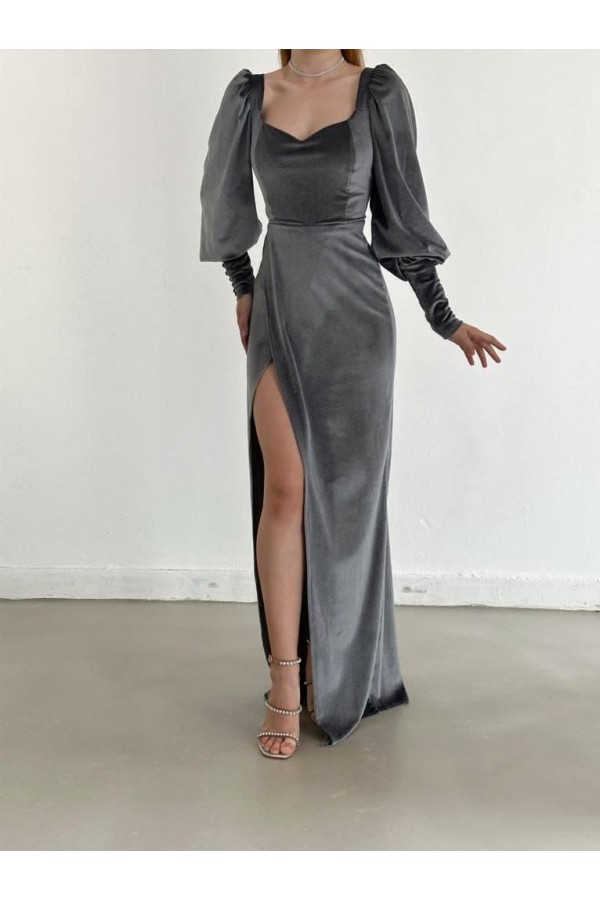 200578 Серый Вечернее платье