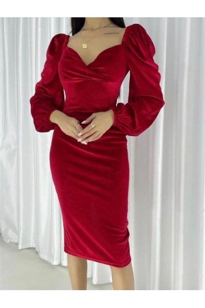 200591 burgundy Evening dress