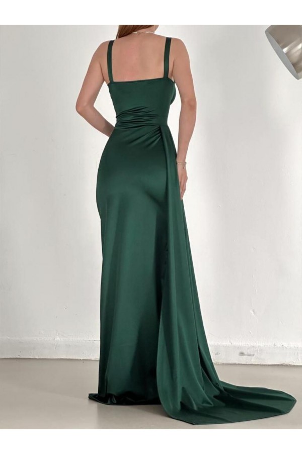 200622 Смарагдовий зелений Вечірня сукня