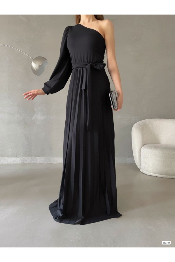 200652 أسود فستان المساء