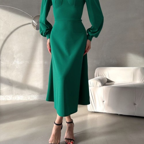 200681 TOPTAN SU YEŞİL ABİYE toptan bayan giyim