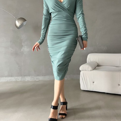 200729 TOPTAN SU YEŞİL ABİYE toptan bayan giyim