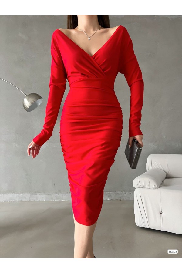 200730 красный Вечернее платье
