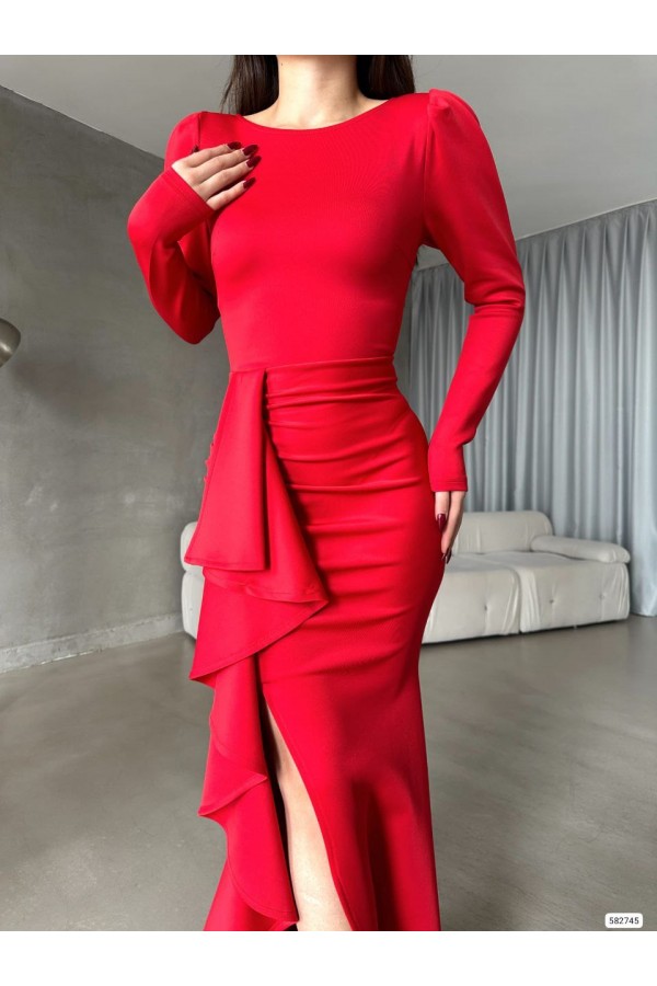 200735 red Evening dress