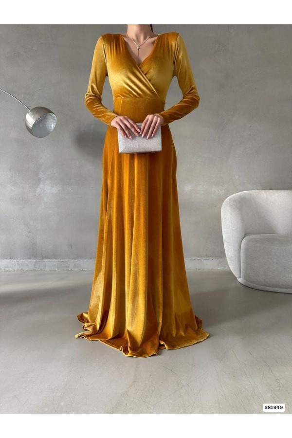 200738 mustard Evening dress