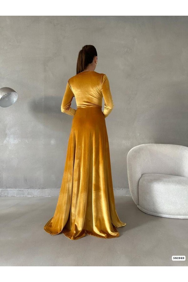 200738 mustard Evening dress