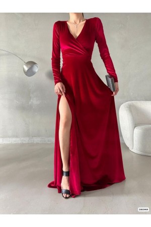 200739 burgundy Evening dress